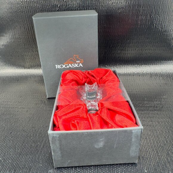 Miller Rogaska Decanter Stopper Clear Lead Crystal Slovenia New in Box Signed - Picture 12 of 13